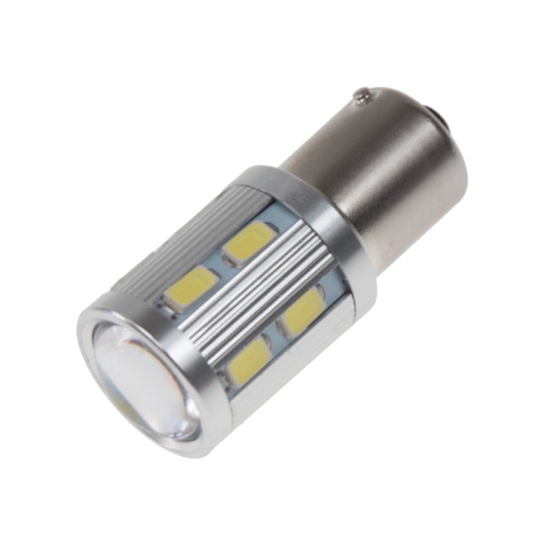 LED BAU15s bílá, 12-24V, 12SMD + 3W LED (95C-BAU15S-3) 2 ks