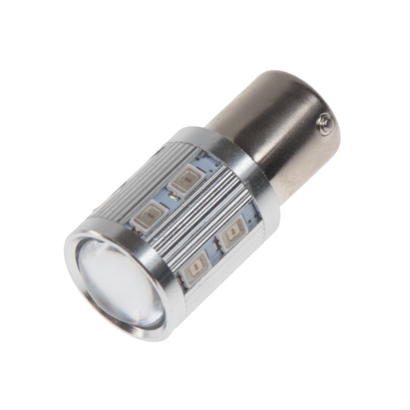 LED BAU15s oranžová, 12-24V, 12SMD + 3W LED (95C-BAU15S-3ora) 2 ks