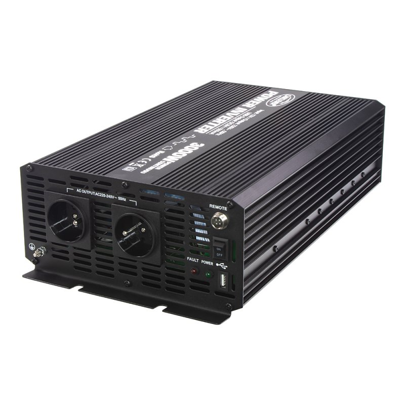 CARCLEVER Měnič napětí z 12/230V + USB, 3000W (353012)