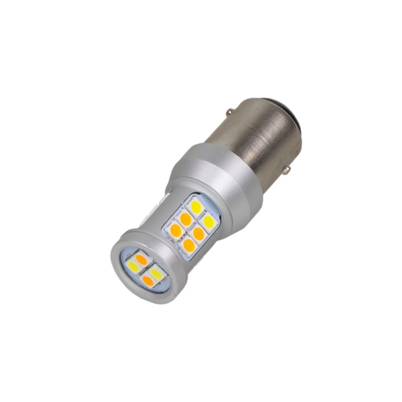 LED BAY15d (dvouvlákno) bílá/oranžová, 12-24V, 22LED/5630SMD (95158) 2 ks