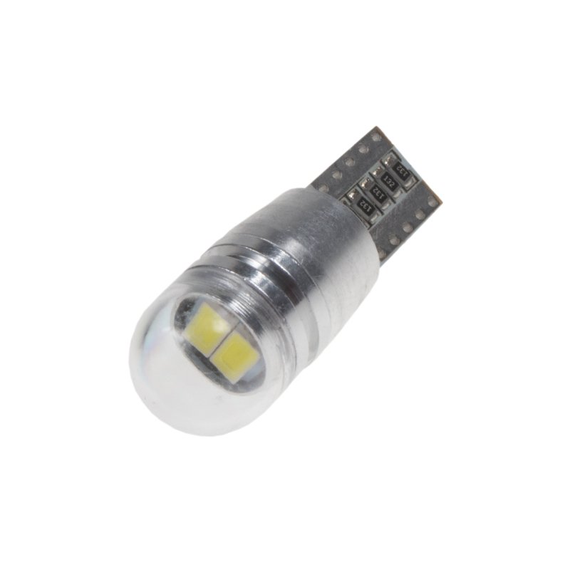 LED T10 bílá, 12V, 2LED/5730SMD s čočkou (2 ks) (952012cb)