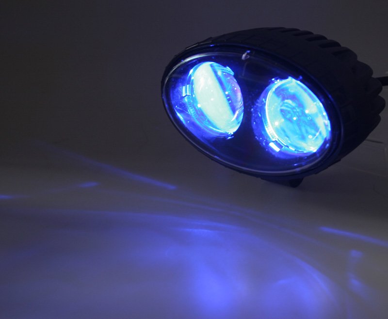 PROFI LED výstražné bodové světlo 10-80V 2x4W modré 143x122mm (wa-008b)