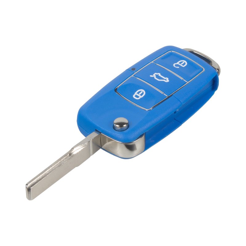 Náhr. obal klíče pro Škoda, VW, Seat, 3-tlačítkový, modrý (48VW105blu)