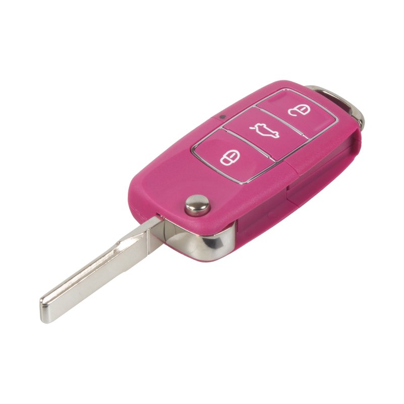 Náhr. obal klíče pro Škoda, VW, Seat, 3-tlačítkový, růžový (48VW105pin)