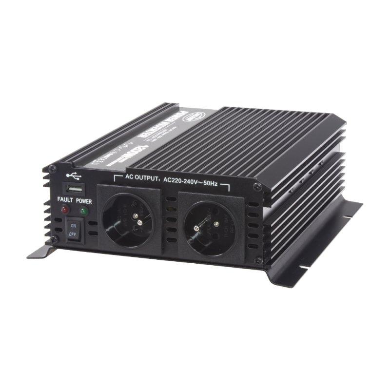 CARCLEVER Měnič napětí z 24/230V + USB, 1200W (351224)