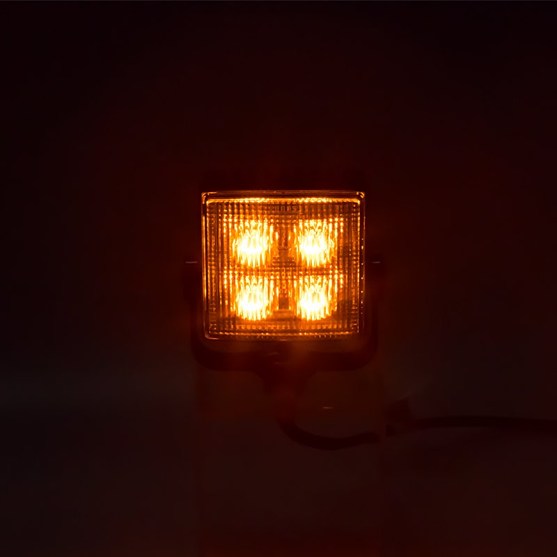 x Výstražné LED světlo vnější, oranžové, 12-24V, ECE R65 (kf718)