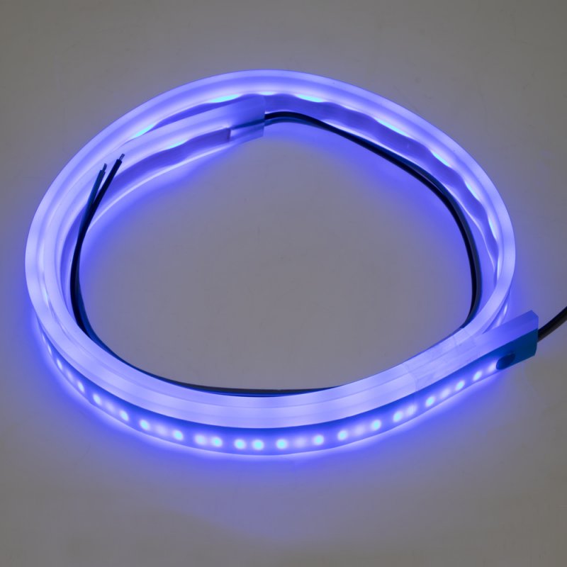LED silikonový extra plochý pásek modrý 12 V, 60 cm (LFT60slimblu)