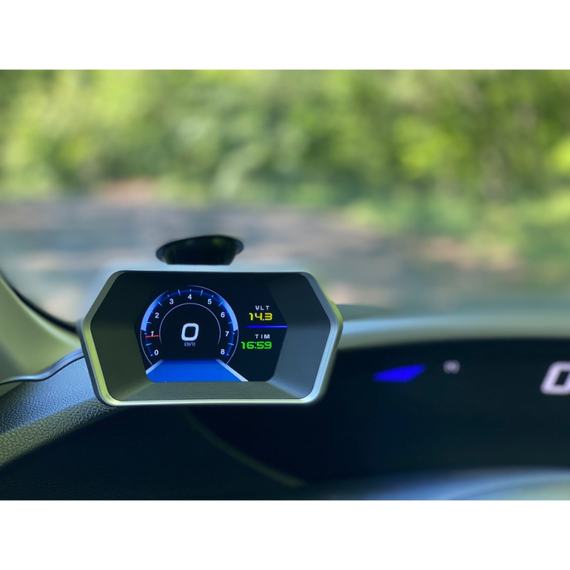 CARCLEVER Palubní DISPLEJ LCD, OBDII, GPS s přísavkou (se165)
