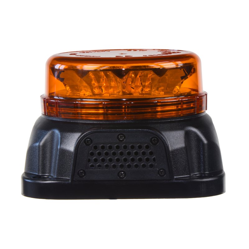 LED maják, 12-24V, 12x3W se zvukovou signalizací, oranžový, fix (kf90)