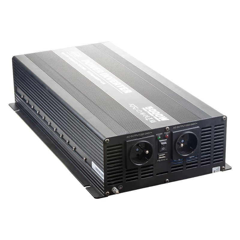 CARCLEVER Měnič napětí z 12/230V + USB, 5000W (355012S)