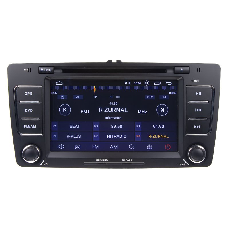 CARCLEVER Autorádio pro Škoda Octavia II, Yeti s 7 LCD, Android 11.0, WI-FI, GPS, Carplay, Bluetooth, 3x USB (80892A)