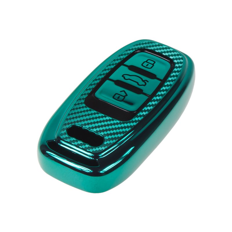 TPU obal pro klíč Audi, carbon zelený (484AU107CG)