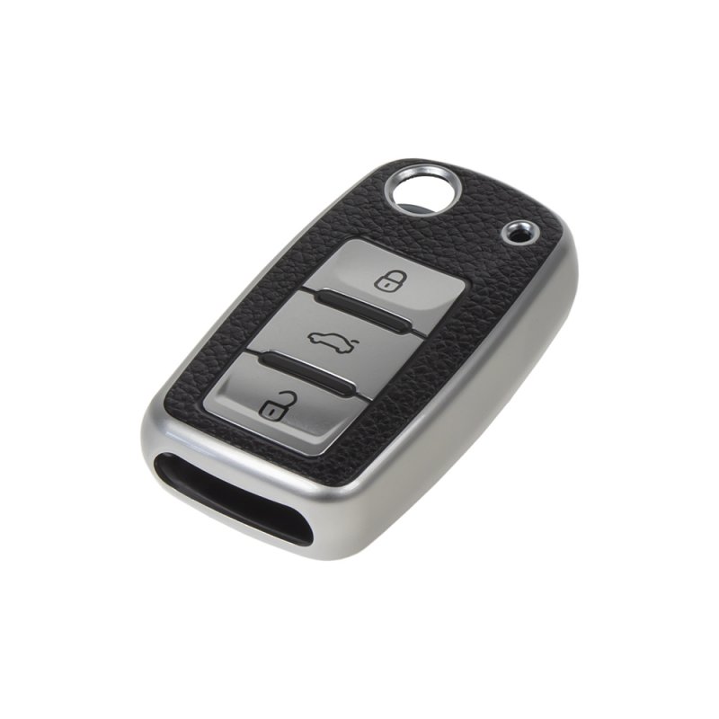 TPU obal pro klíč Škoda, VW, Seat, stříbrný (484VW105S)