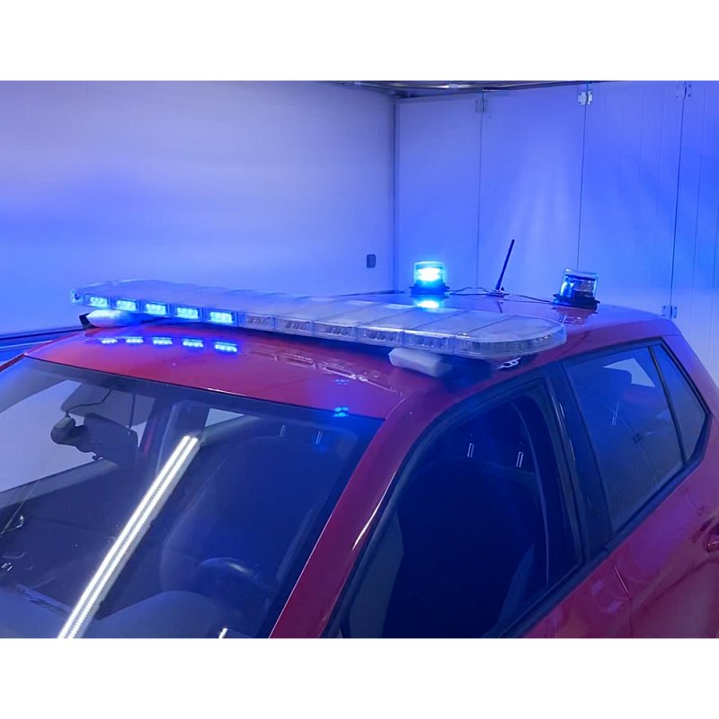 CARCLEVER LED rampa 1200mm, modrá/červená + 2x LED maják (sre911-air48set)