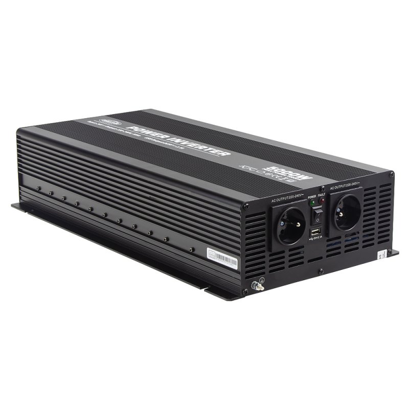 CARCLEVER Měnič napětí z 24/230V + USB, 5000W (355024S)