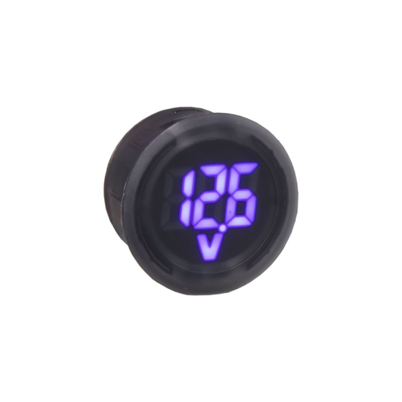 x Digitální voltmetr kulatý 5 - 100V, modrý (34593B)