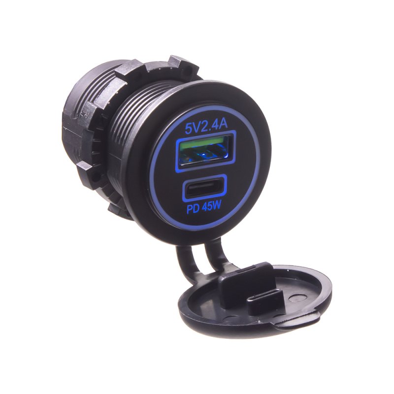 x USB 2,4A + USB-C 45W zásuvka 12/24V (34657)
