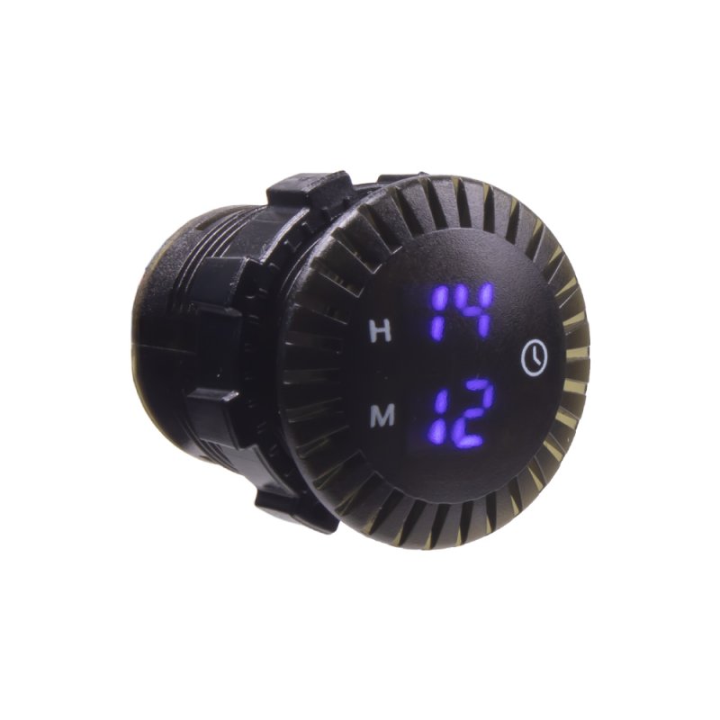 Digitální LED hodiny 12-24V, modré (34671)
