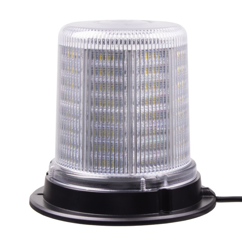 LED maják, 12-24V, 128x1,5W bílý, pevná montáž, ECE R10 (wl184fixwht)