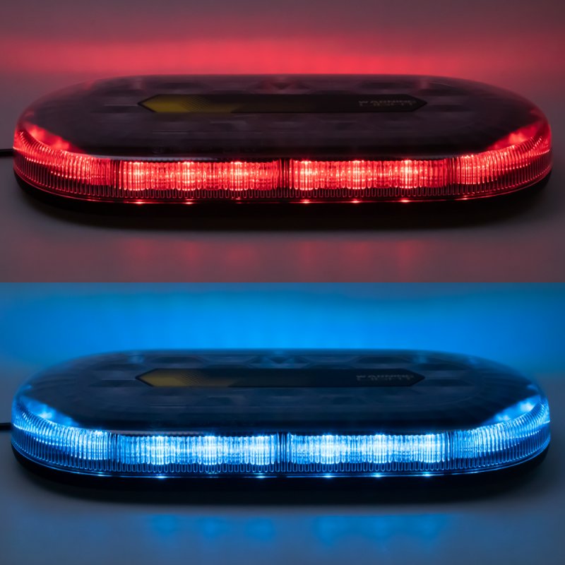 CARCLEVER Mini LED rampa, modro-červená, 48xLED, 12-24V, ECE R65, magnet (sre2-865dualBR)
