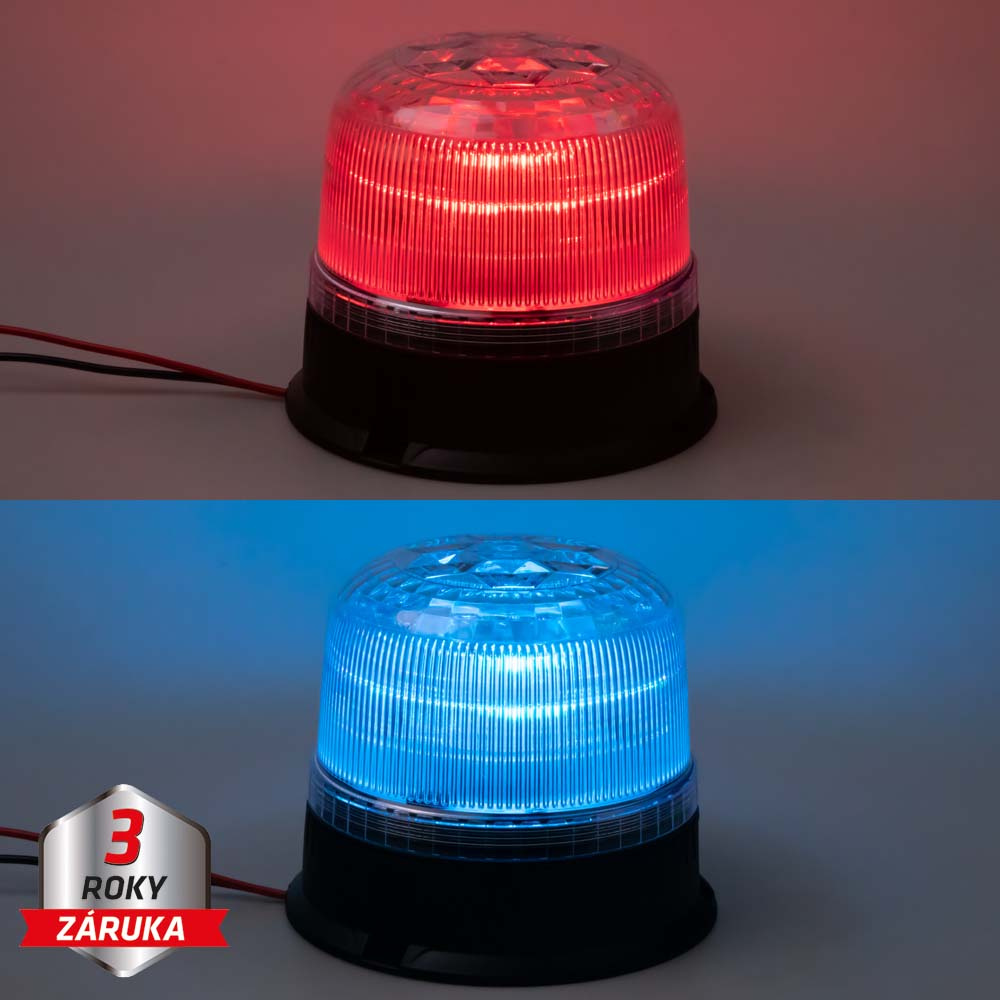 LED maják, 12-24V, modro-červený, pevná montáž, ECE R65 (wl825BRfix)