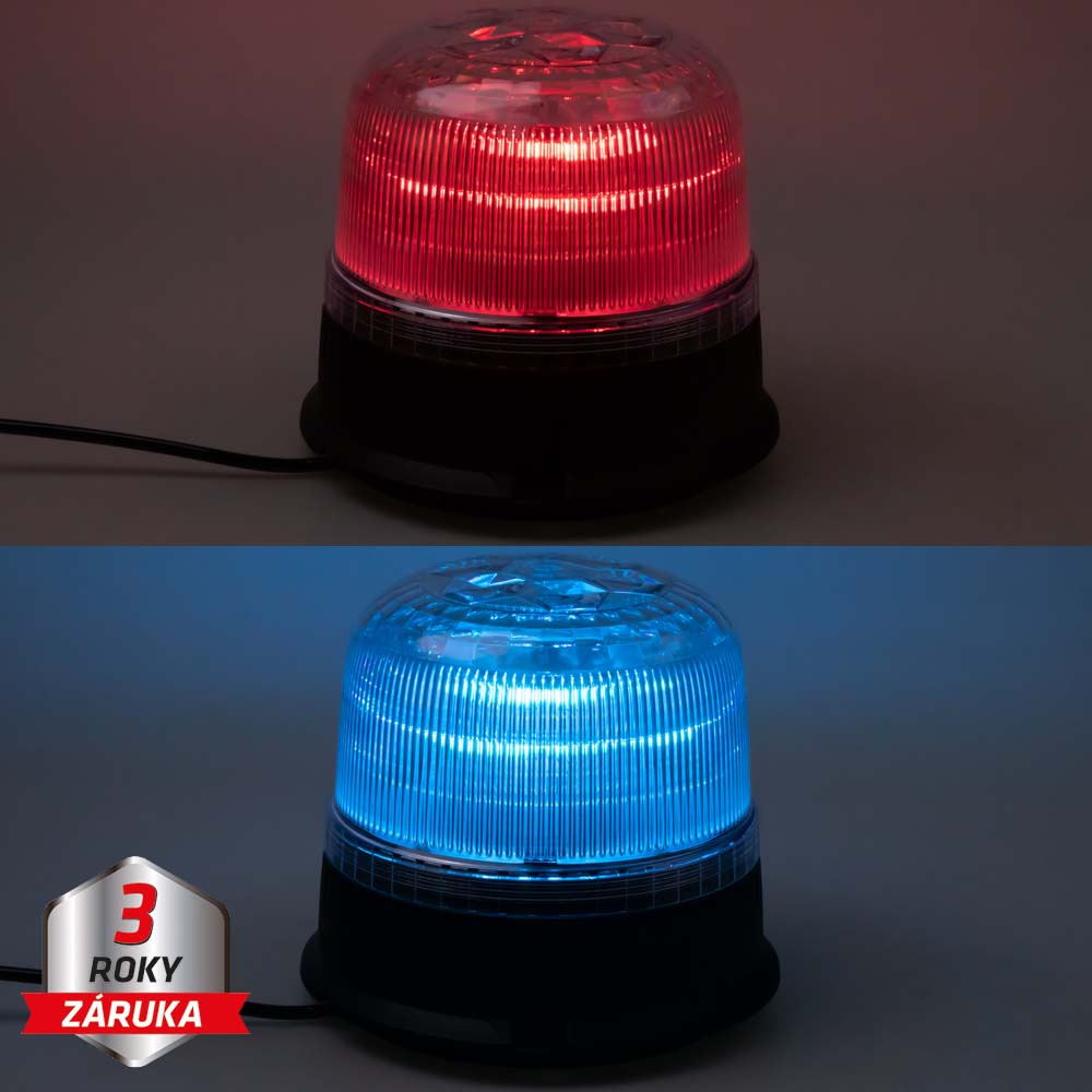 LED maják, 12-24V, modro-červený, magnet, ECE R65 (wl825dualBR)