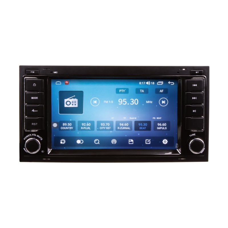 CARCLEVER Autorádio pro VW Touareg 2004-2011 / T5 2003-2010 s 7 LCD,  Android, WI-FI, GPS, CarPlay, 4G, BT (80893A4)