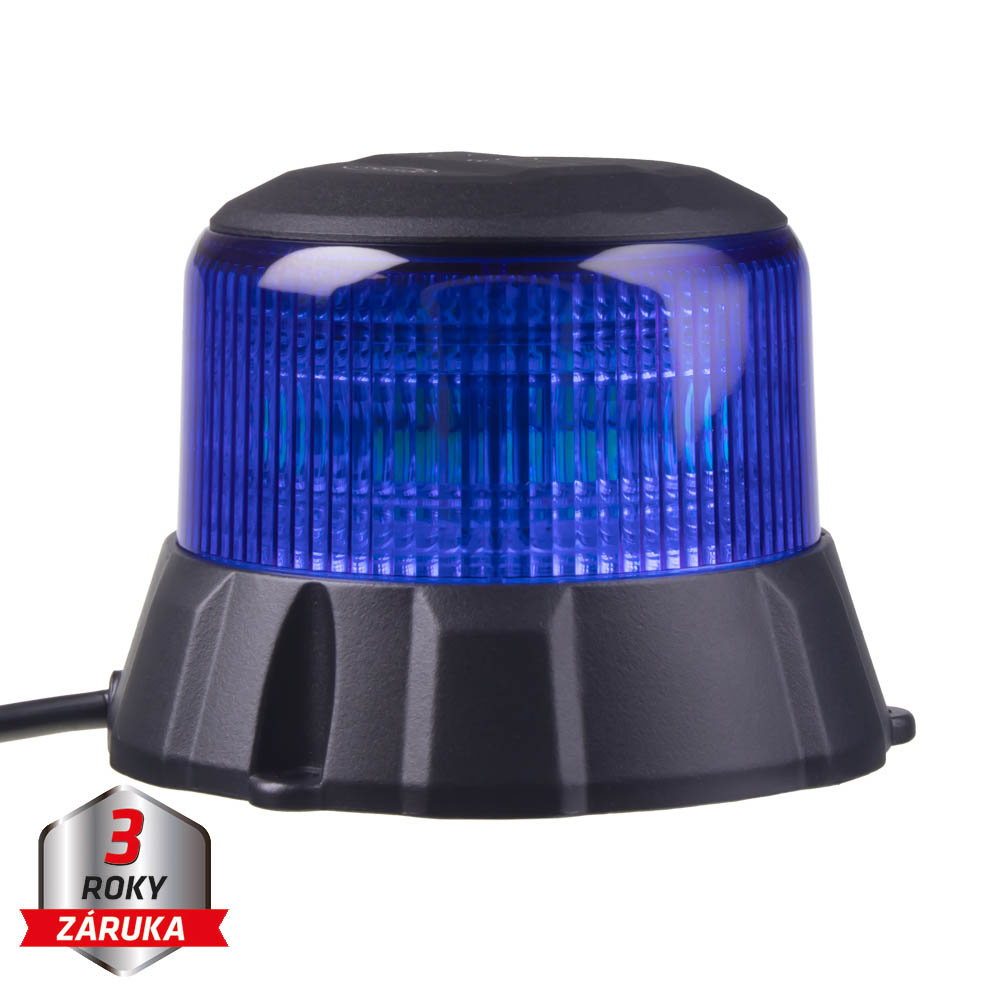 CARCLEVER Robustní modrý LED maják, černý hliník, 48W, ECE R65 (wl403fixblu)