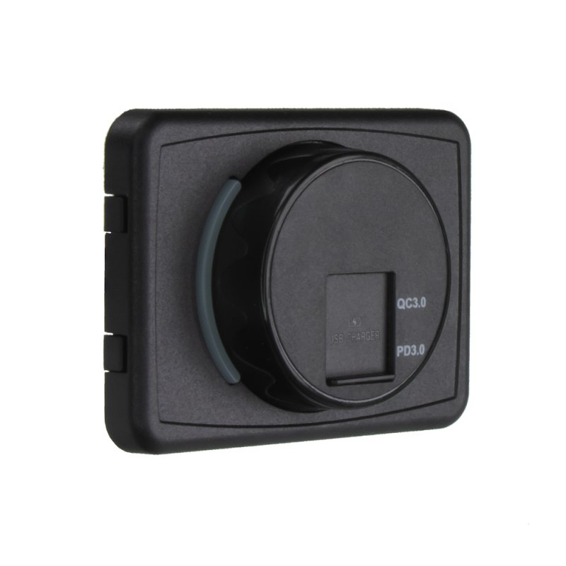 USB QC3.0 + USB-C zásuvka 12/24V, montáž na povrch (34661D.2)