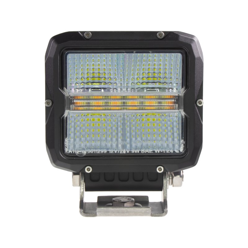 LED světlo obdélníkové bílé/oranžové, 60W, 105x117mm, ECE R65 (wl-462wo)