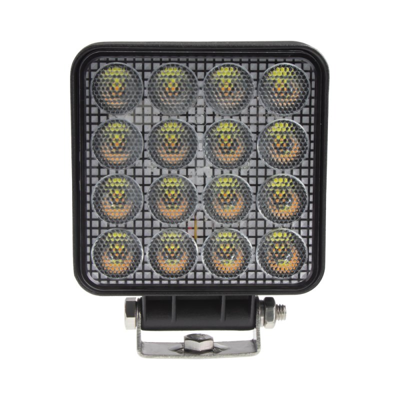 LED světlo hranaté, bílé/oranžové, 16x3W/16x1W, 117x117mm, ECE R10 (wl-732wo)