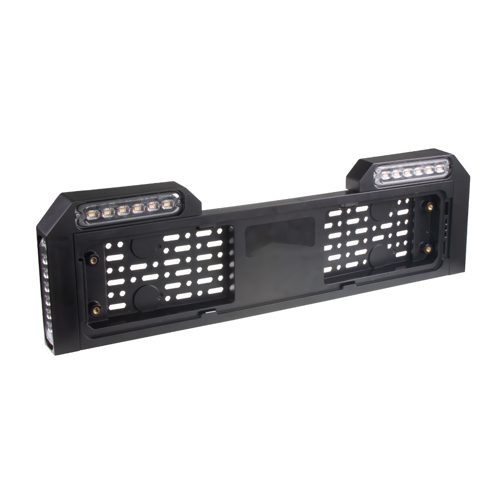 4x PREDATOR 6x4W LED pod SPZ, 12-24V, prohnutové, oranžové, ECE R65 (brRZ03A)