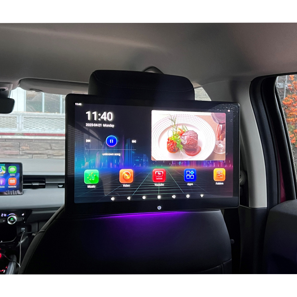 CARCLEVER LCD monitor 14 OS Android/USB/SD/HDMI in/out/Bluetooth s držákem na opěrku (ds-x140aaH) NOVINKA