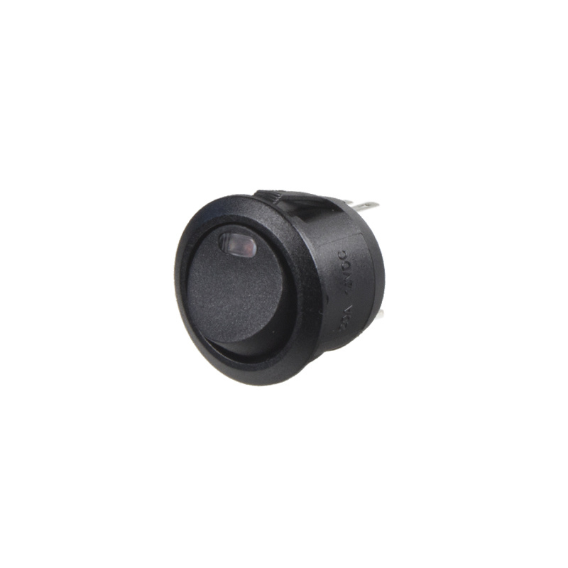 Spínač kolébkový kulatý 20A červená LED (47035)