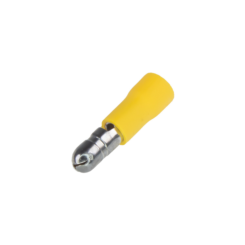 Zástrčka kruhová 5,0 mm žlutá, 100ks (4001203)