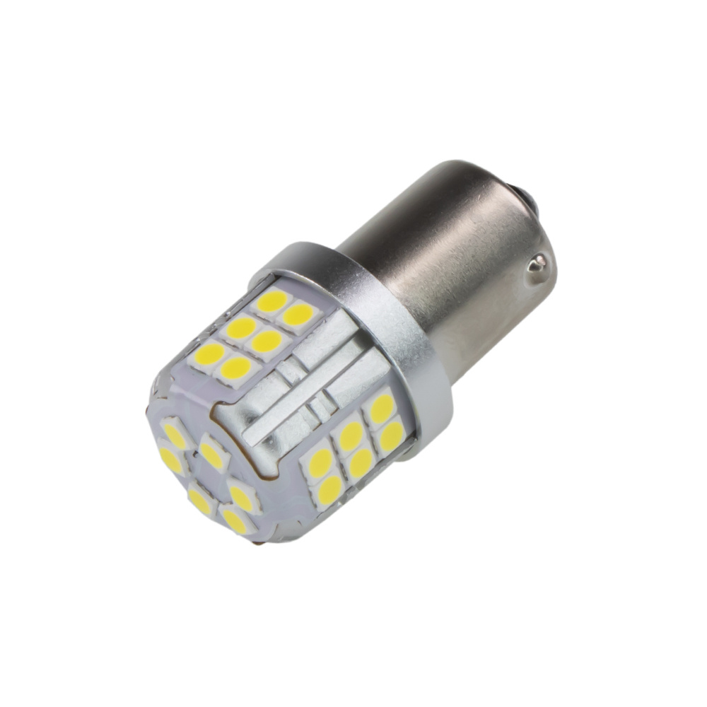 LED žárovka 12V s paticí BA15S bílá, 30LED/2835SMD (95130)