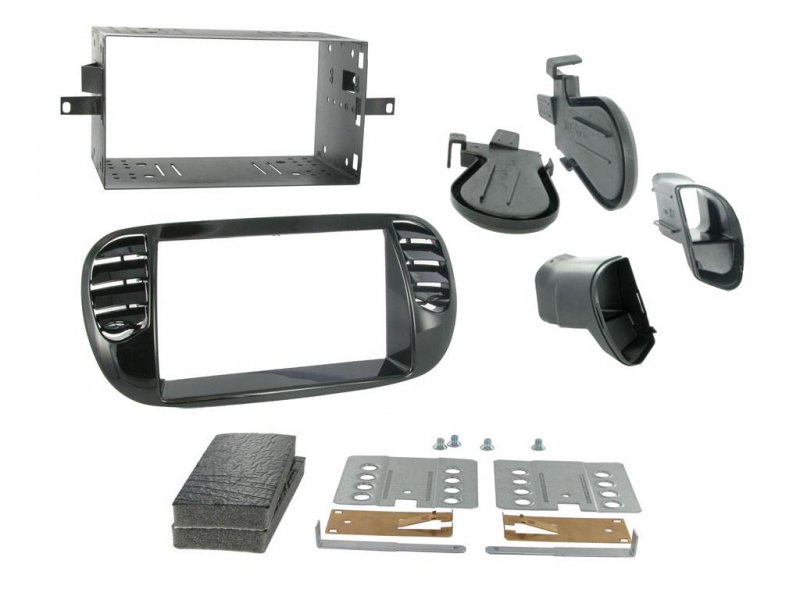 2DIN redukce pro Fiat 500 10/2007- černá lesklá (10889ram)