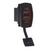 2x USB zásuvka Rocker, červené podsvícení (34553)