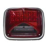 Výstražné LED světlo obdélníkové s přísvitem, 12-24V, červené, ECE R65 (kf026red)