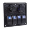 Panel s 4x spínači Rocker, CL + USB zásuvka, 12/24V (47151)