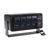 Panel s 4x spínačmi Rocker, voltmeter + USB/USB-C zásuvka, 12/24V (47175)